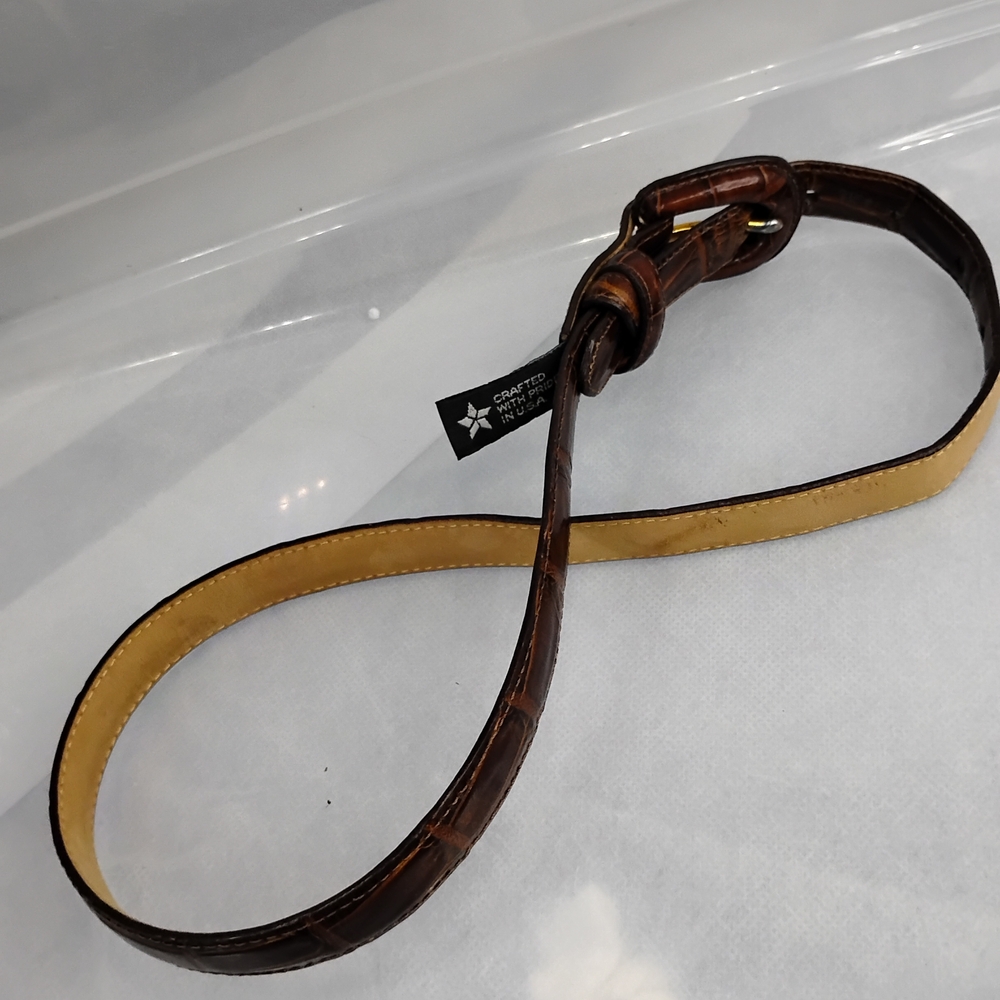 Brighton Brown and Tan Leather Belt - Picture 11 of 12